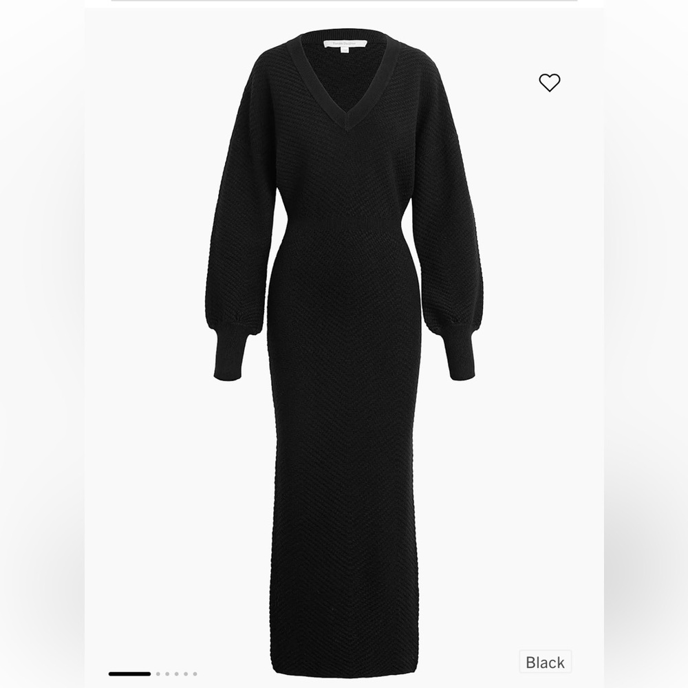 Favorite Daughter Black Long Sleeve Knit Maxi Dress